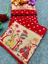 Wonderful Bandhej Red Color Silk Saree